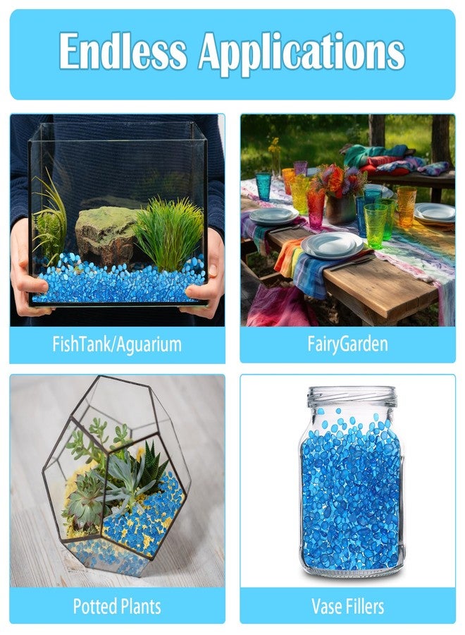 Heigble 6.6 lb Fish Tank Gravel Glass Pebbles Sea Blue Aquarium Gravel Fish Tank Pebbles Fish Tank Rocks Aquarium Stones for Vase Fillers Garden Aquarium Terrarium Flowerpot Potted Plants Decoration - Image 5
